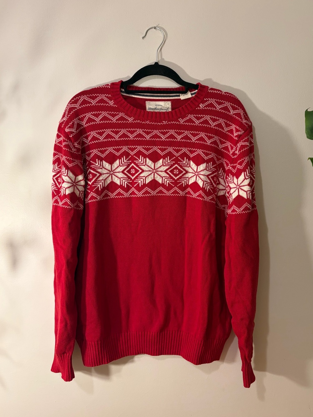 100% Cotton Red Snowflake Holiday Sweater